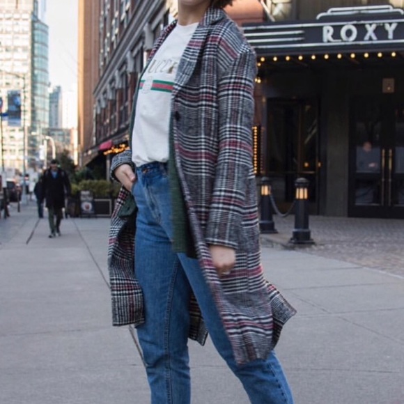 Bershka long plaid coat - Picture 4 of 4